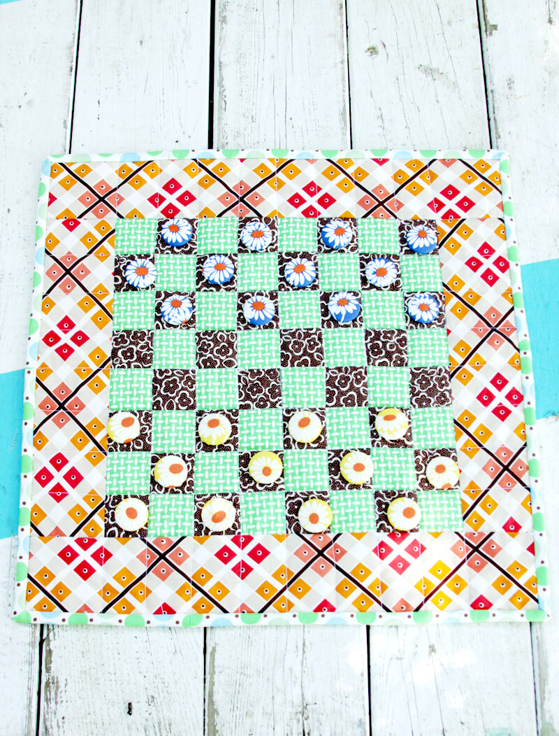 Colorful Fabric Checkerboard Game Craft Project For BackyardDIY Checkerboard Game Crafts