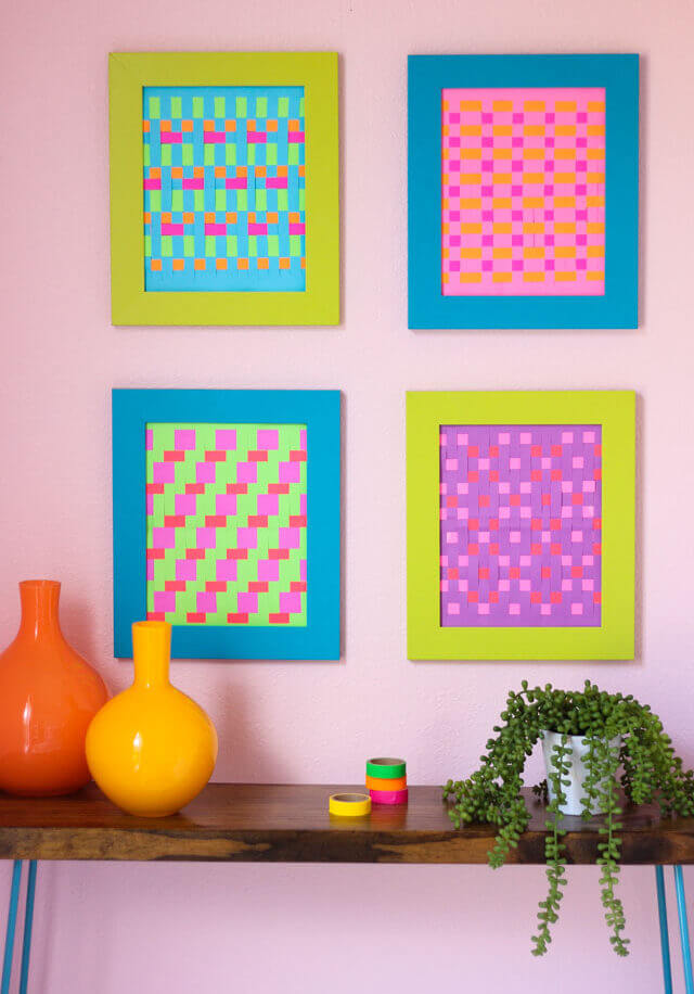 Colorful Modern Woven Paper Art & Craft Idea For Wall DecorPaper Woven Crafts &amp; Designs