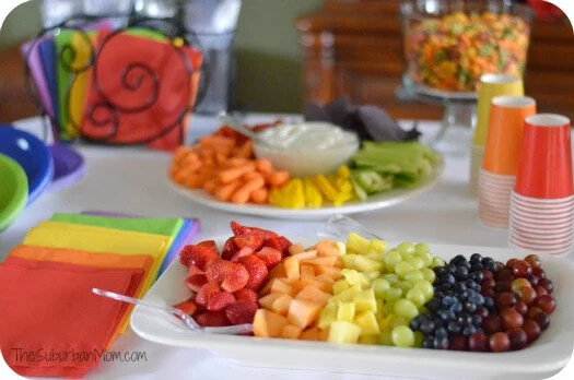 Colorful Snack Food Decoration Ideas For Rainbow Themed Birthday PartyFood decoration ideas for birthday Party