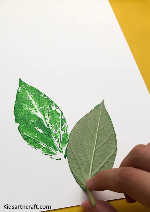 Simple Painting Idea By Leaves For Toddlers