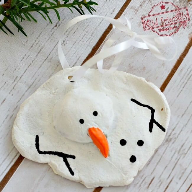 Cool Salt Dough Snowman Ornamental For Christmas Craft Activity