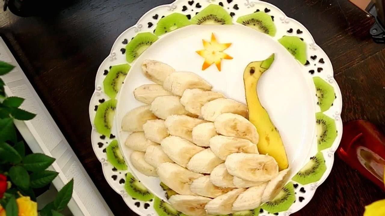 Creative Banana Carving Art Food Decoration Ideas In Swan ShapeIdeas to Decoration Food in Your Kid's Plate