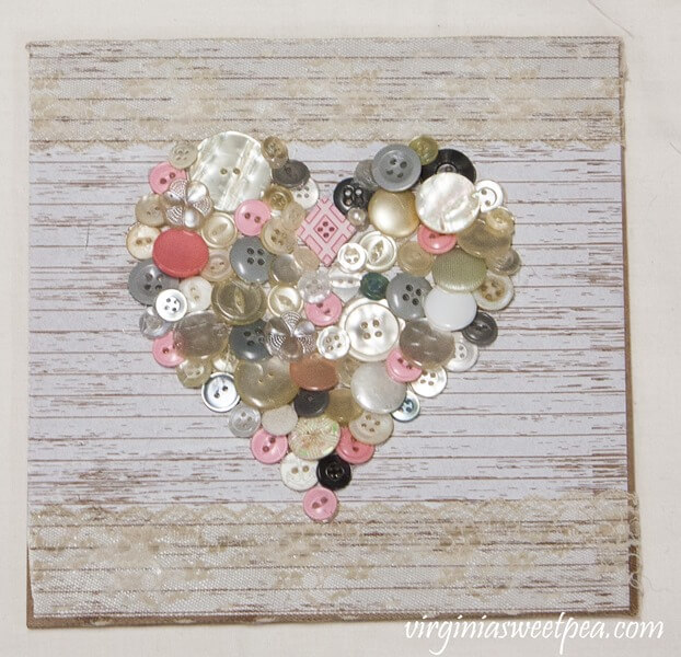 Creative Button Heart Art Decoration For Valentine's Day At Home
