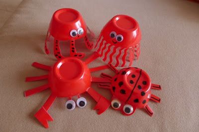 Creative Crab Craft Using Plastic Cups For Kids Fun Activities