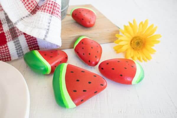 Creative Idea For Watermelon Painted Rocks