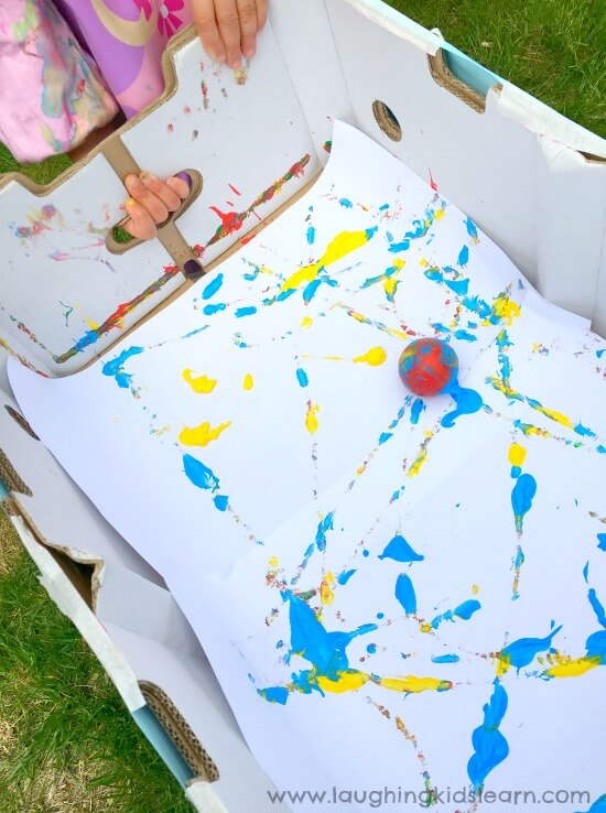 Creative Painting Ideas With A Ball And BoxFun Activity Painting With Balls For Toddlers
