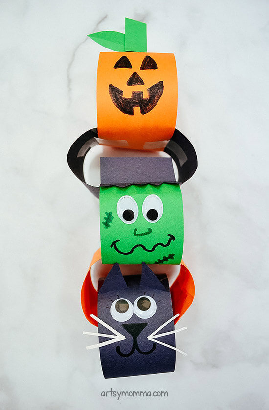 Creative Paper Chain Using Construction Paper For HalloweenConstruction Paper Crafts for Halloween