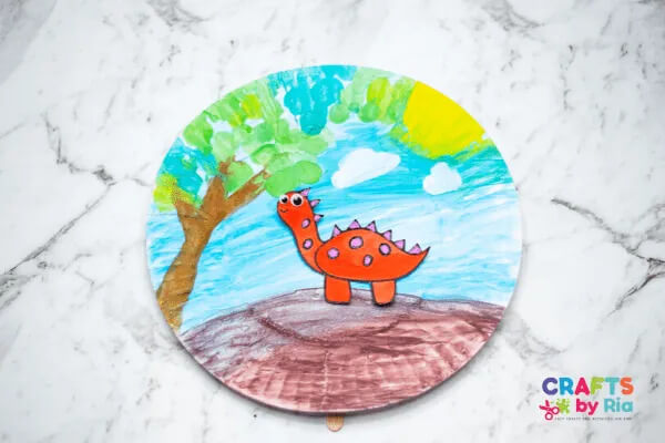 Creative Paper Plate Dinosaur Craft Idea With Free Printable Template Paper Plate Dinosaur Craft For Kids