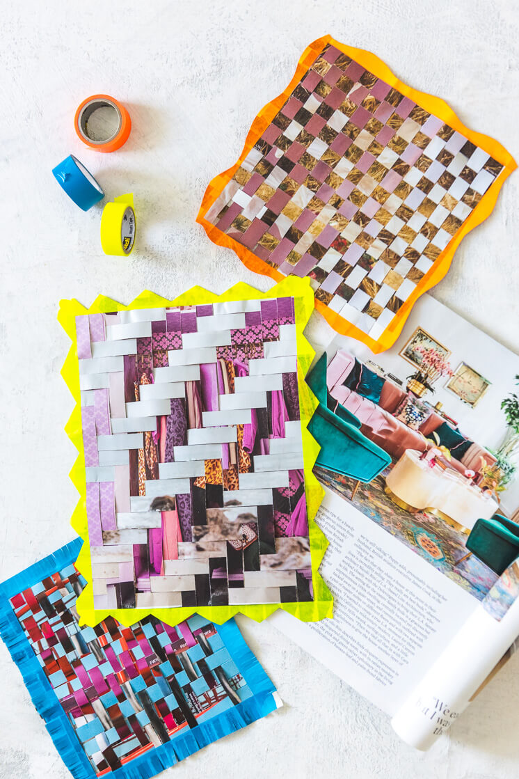 Creative Paper Weaving Design Craft Idea With Old MagazinePaper Woven Crafts &amp; Designs