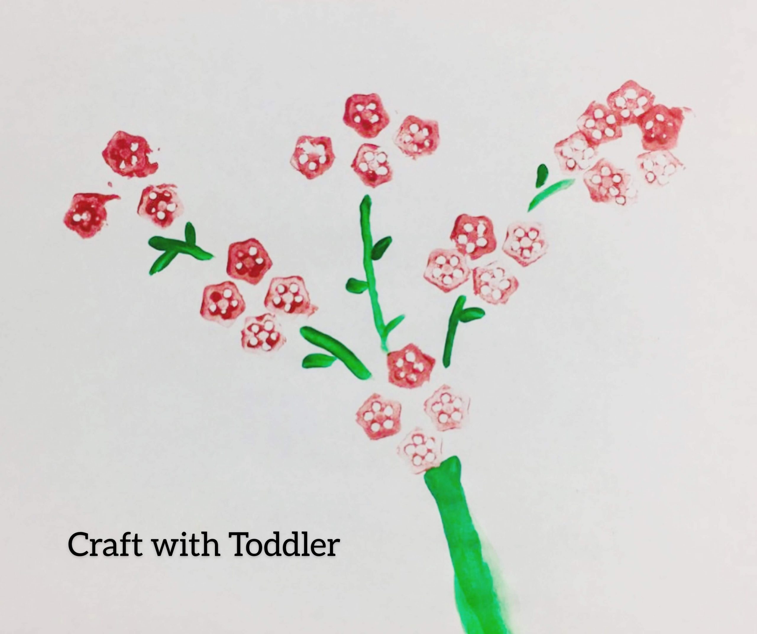 Creative Okra Vegetable Stamping Print Painting Art Ideas For School Kids 