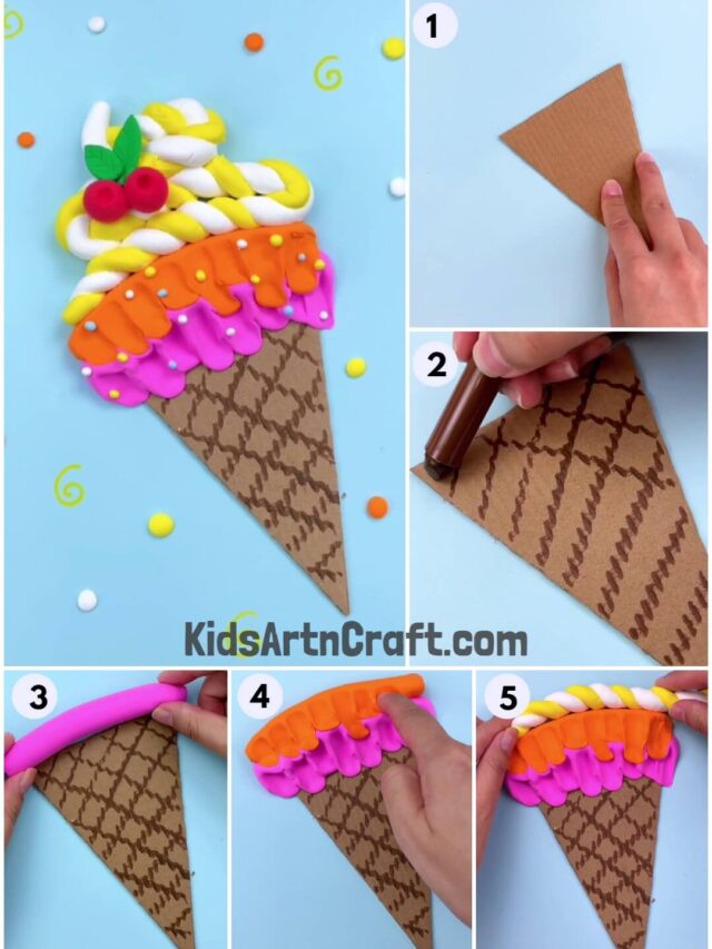 Simple Tasty Ice Cream Craft Using Clay Step By Step Tutorial
