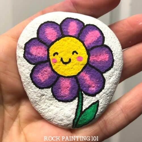 Cute & Easy Happy Flower Painting Idea For Kids