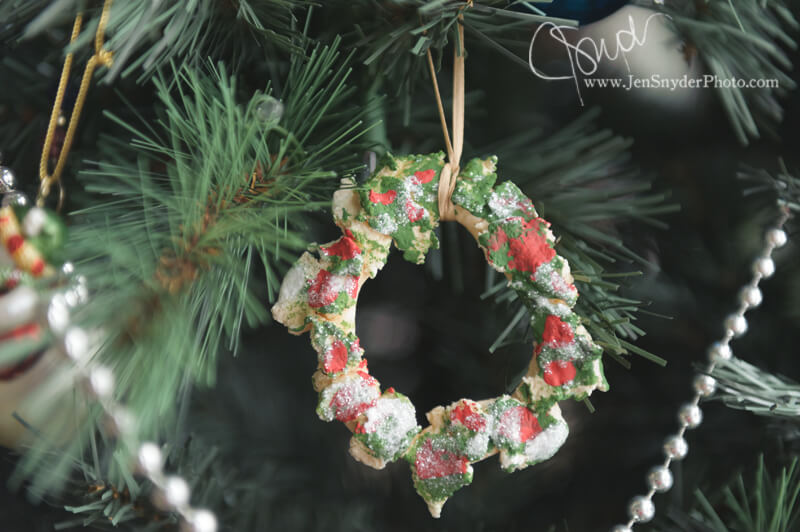 Cute Mini Salt Dough Wreath Ornament Craft For Christmas