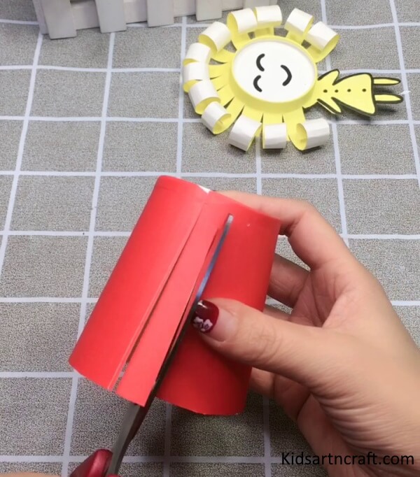 Cutting Paper cup For Making Doll's Hair Craft - Step By Step Toy Making Tutorial