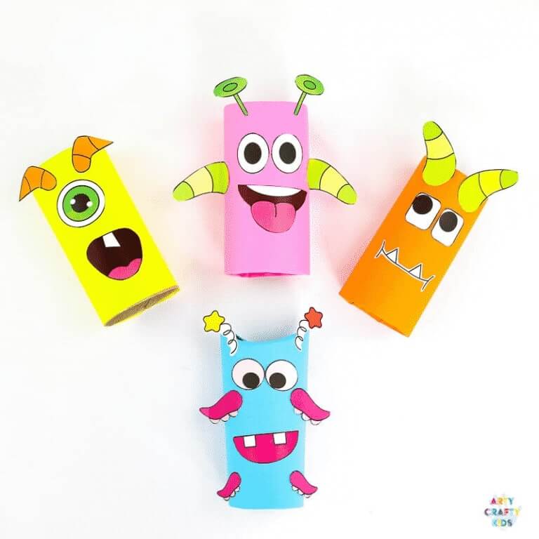 Cute Printable Toilet Paper Roll Monsters Craft For Toddlers