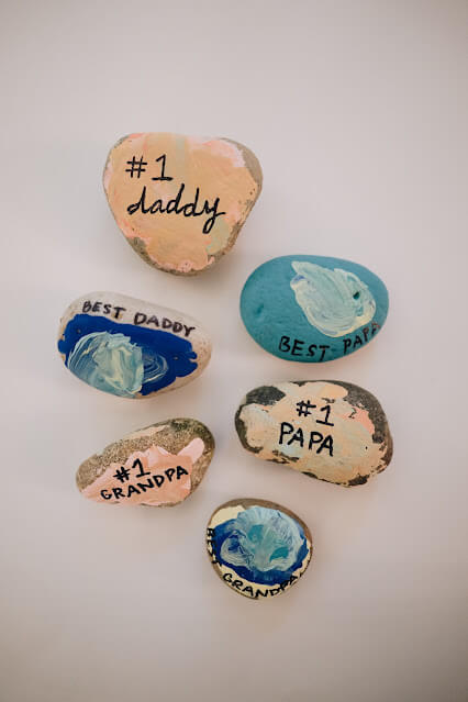 Cute Rock Painting Idea For Father's Day