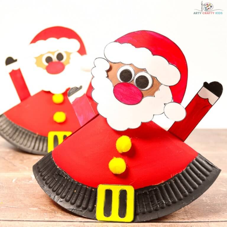 Dancing Paper Plate Santa Craft For Kids &  Toddlers