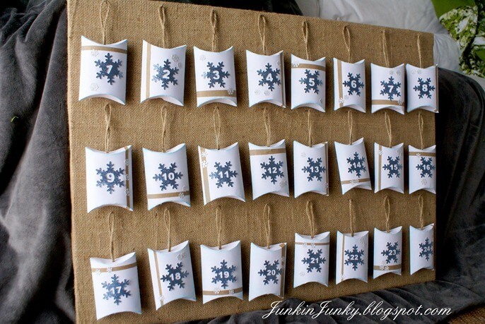 DIY Advent Calendar In Snowflake Theme For Kids Craft Advent Calendar Crafts for 2023 - Easy Homemade DIYs