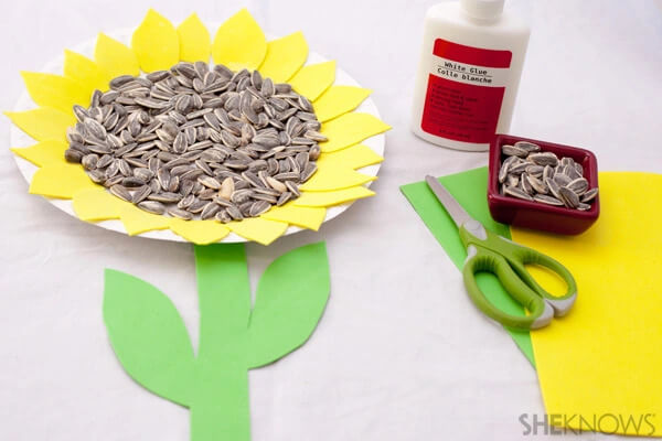DIY Amazing Sunflower Paper Craft For Kids To MakeSunflower Art &amp; Crafts With Seeds