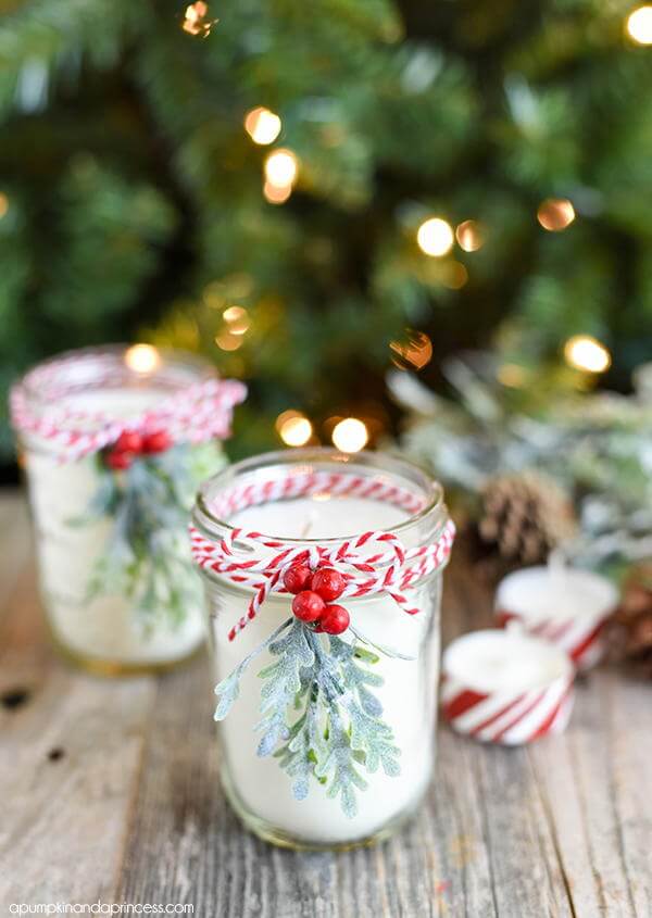 DIY Attractive White Jar Christmas Gifts