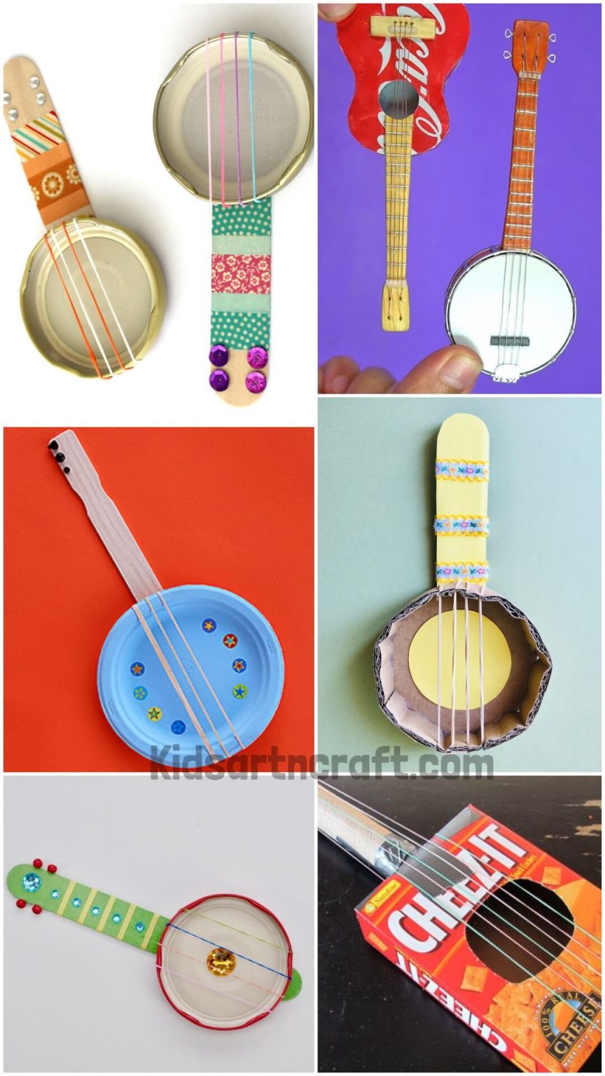 DIY Banjo Musical Instrument Crafts Kids Art & Craft