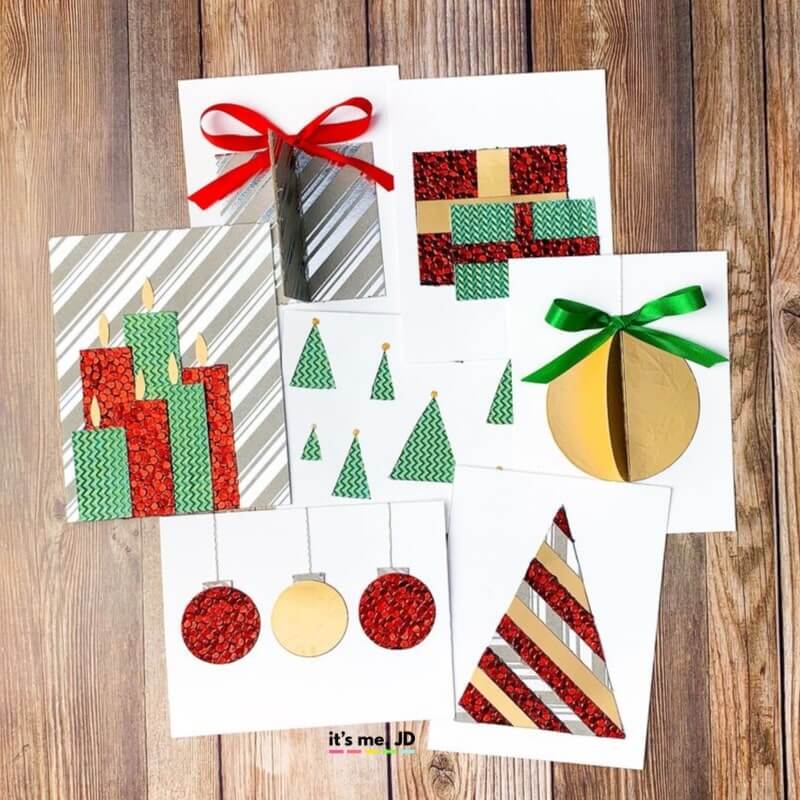 DIY Christmas Card Idea With Patterned PaperDIY cardstock cards