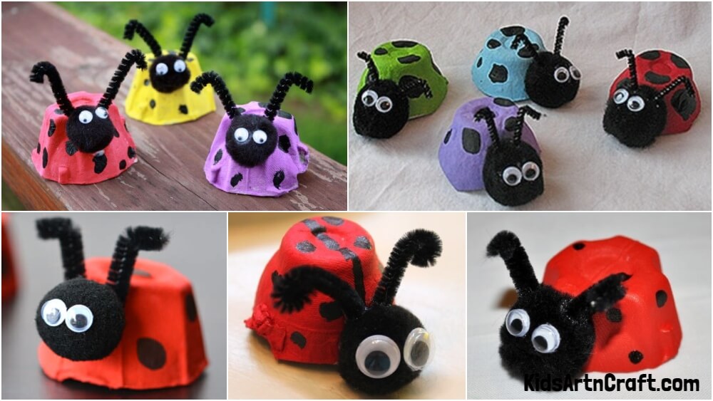 DIY Easy Egg Carton Ladybug Crafts