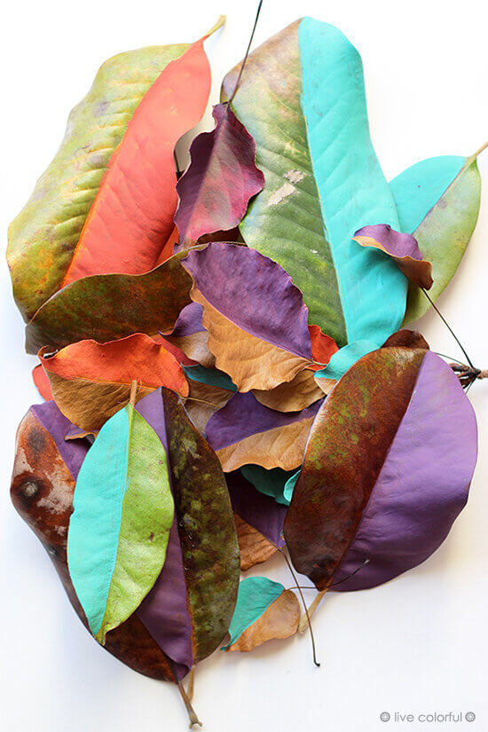 DIY Easy Painting On Leaf Garland With Acrylic PaintAcrylic Leaf Painting Art Ideas