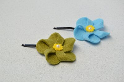 DIY Hair Accessories Sewing Craft With Felt Flowers & Bobby Pin