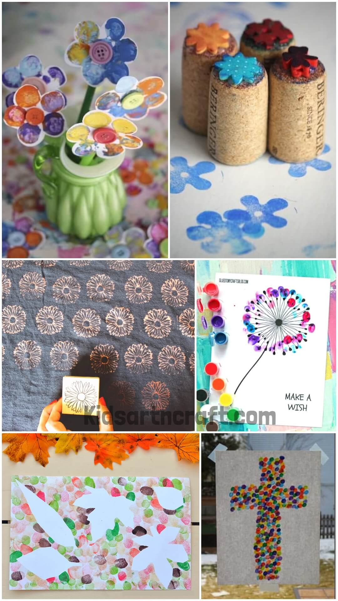 Kid Using Ink Ink Pad Spring Crafts for Kids - Kids Art & Craft