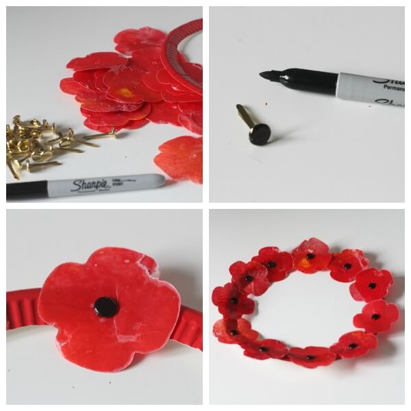 DIY Melted Wax Poppy Flower Wreath Craft Activity For Remembrance Day