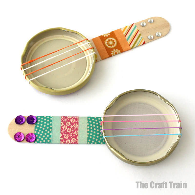 DIY Mini Banjo Musical Instrument Craft Ideas For Preschoolers DIY Banjo Musical Instrument Crafts 
