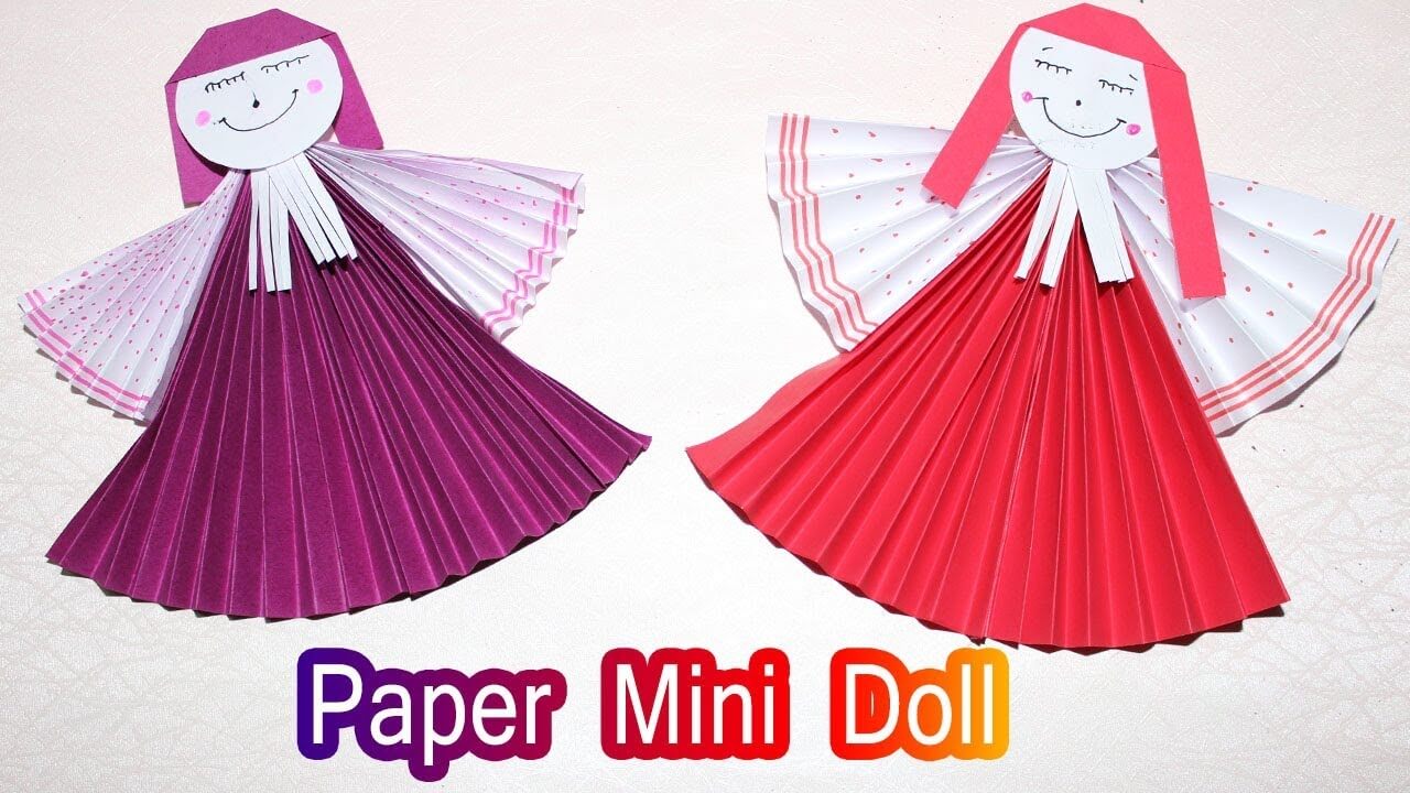 DIY Mini Barbie Doll Craft Idea using Paper