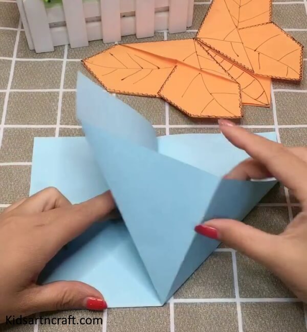 Step By Step Origami Paper Fold For Butterfly Craft Idea