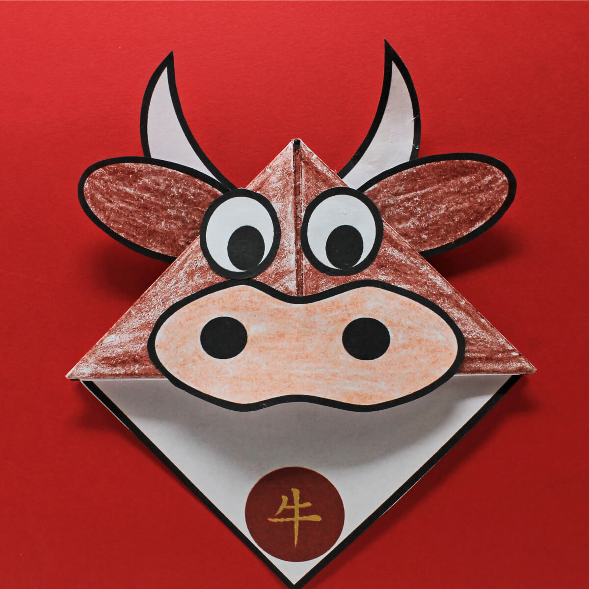 DIY Ox Corner Bookmark Craft For Kids To Make DIY Chinese Zodiac Animal Origami Projects