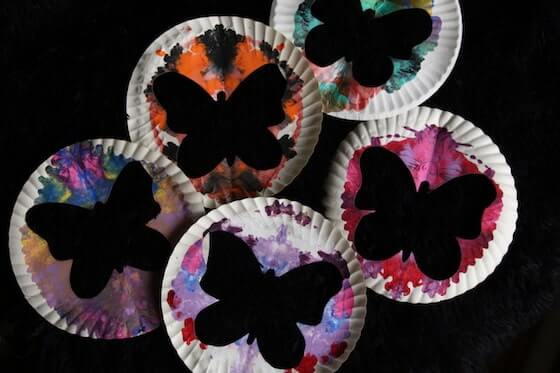 DIY Paper Plate Butterfly Silhouette Art Project For Preschoolers