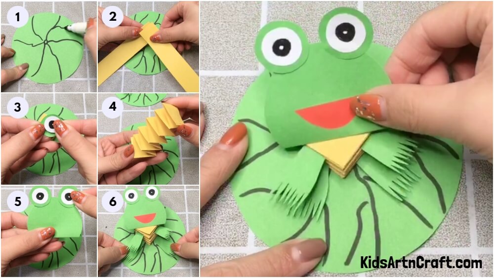 DIY Paper Slinky Frog Craft For Kids - Step by Step Tutorial