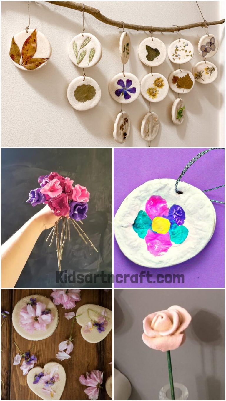 DIY Salt Dough Flowers Kids Art & Craft