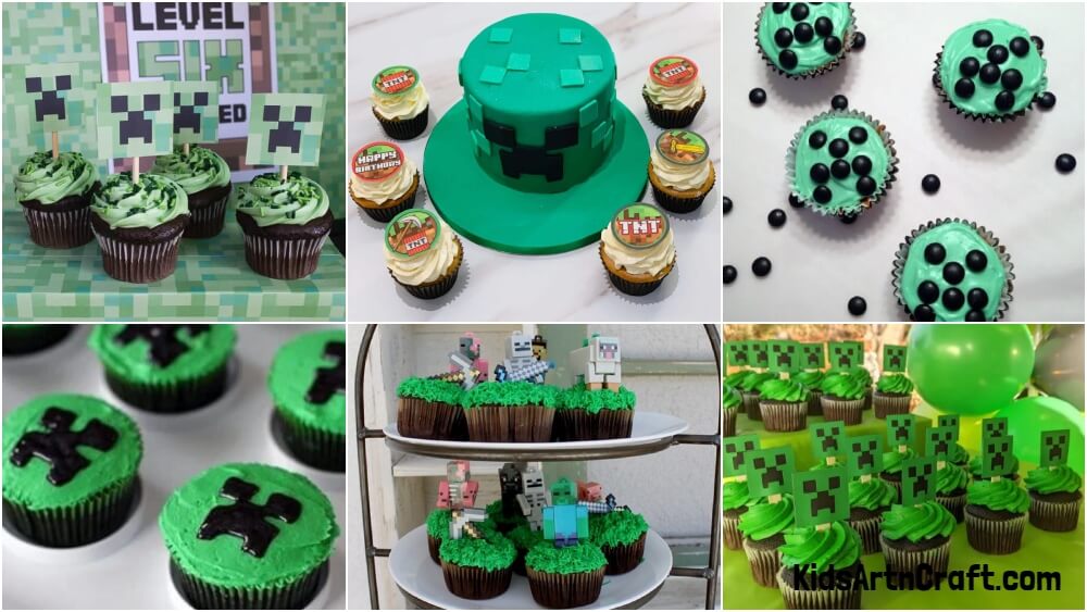 DIY Simple Minecraft Birthday Cupcake Craft Ideas