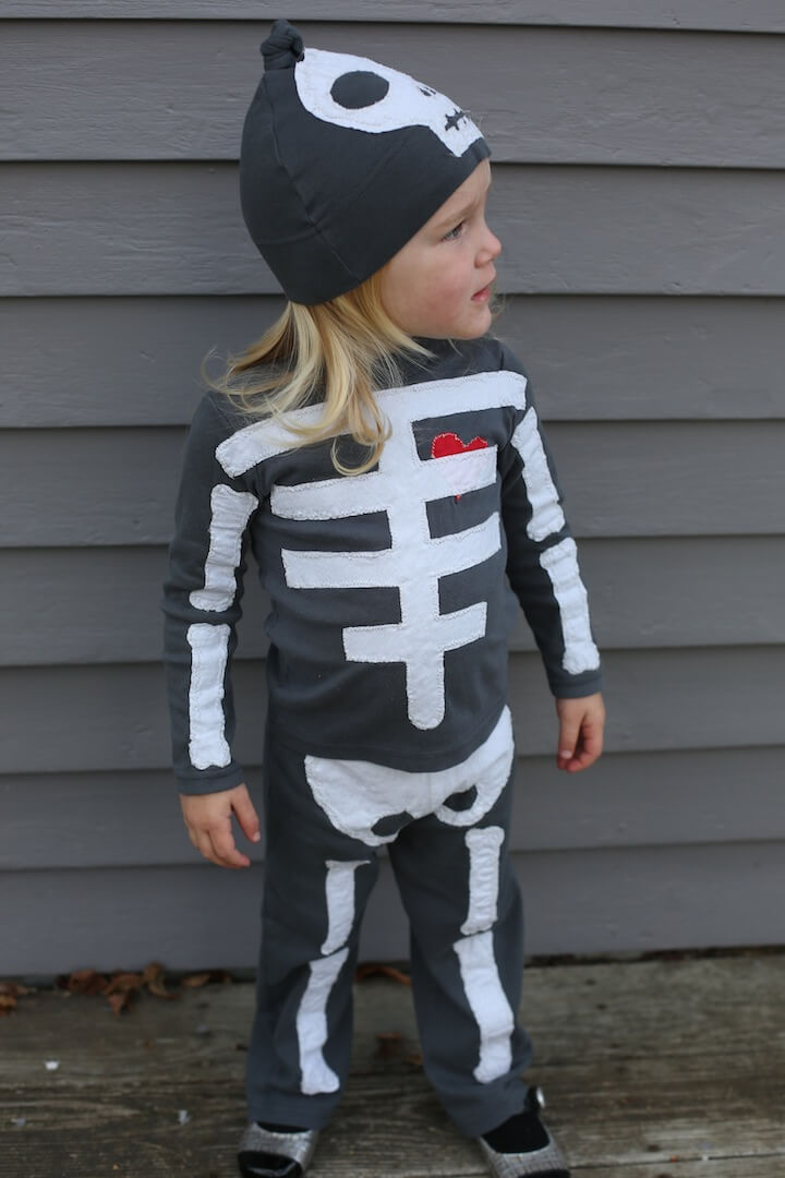 DIY Skeleton Costume Idea For Toddlers
