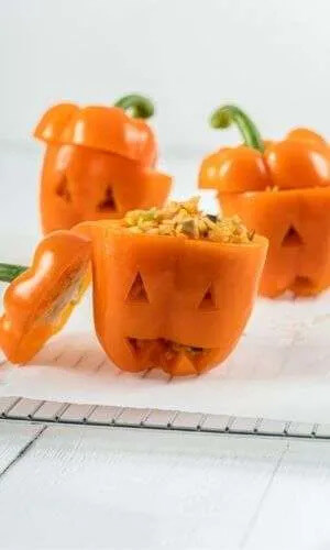 DIY Stuffed Halloween Pumpkin Food Decoration Idea At HomeHalloween food decoration Ideas