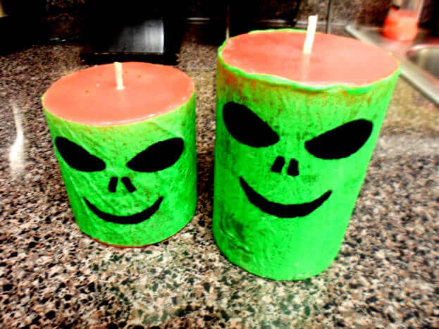 Easy Alien Themed Candle For Halloween Decoration
