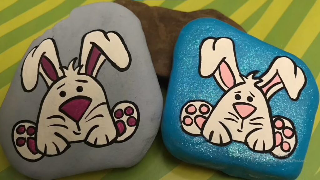 Easy Animal Rock Painting Idea For Easter Decoration