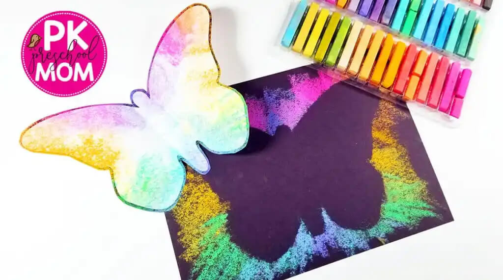 Easy Butterfly Silhouette Art Project For KidsSimple silhouette butterfly art and craft ideas