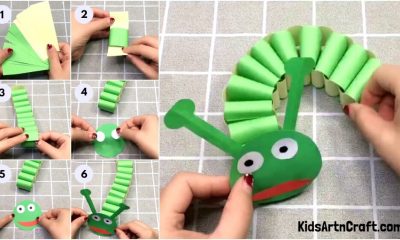 Easy Caterpillar Paper Craft For Kids with Instructions