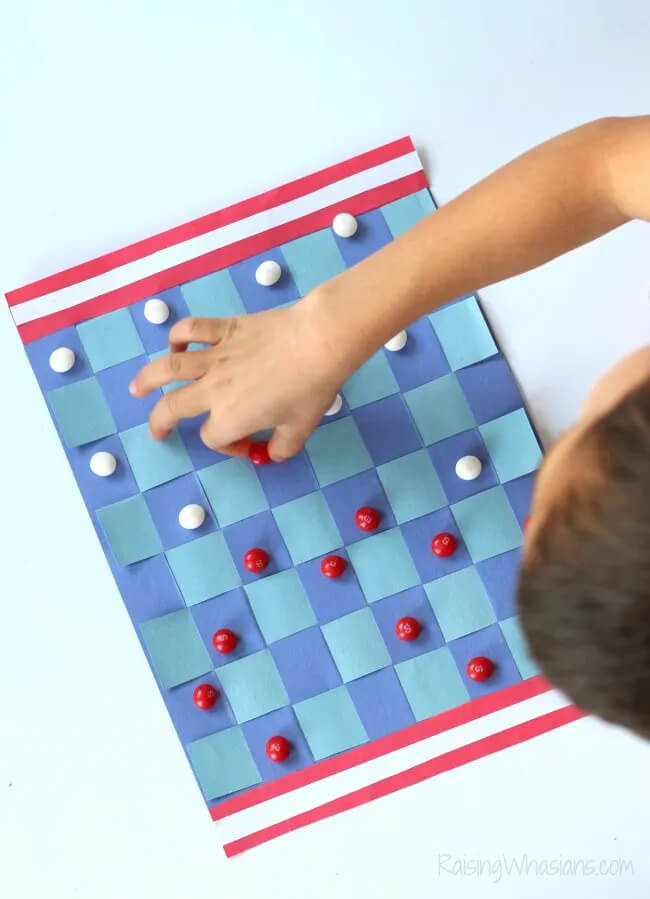 Easy Checkboard Craft Activity With Construction PaperDIY Checkerboard Game Crafts