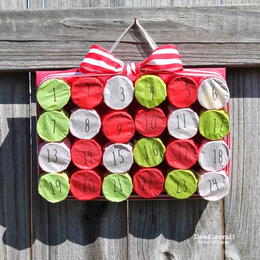 Easy Christmas Countdown Advent Calendar Using Toilet Paper Roll