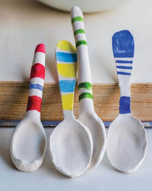 Easy Craft Idea For Spoons Using Paper Clay