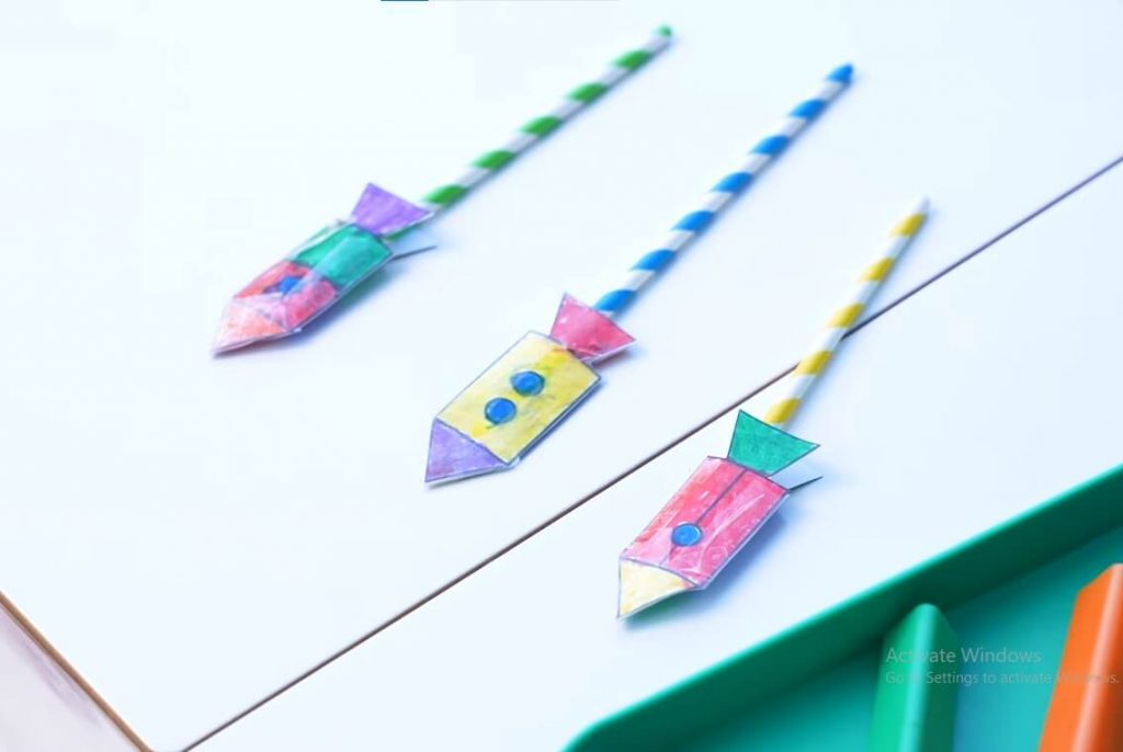Easy Craft Idea Of Straw Rockets For Kids
