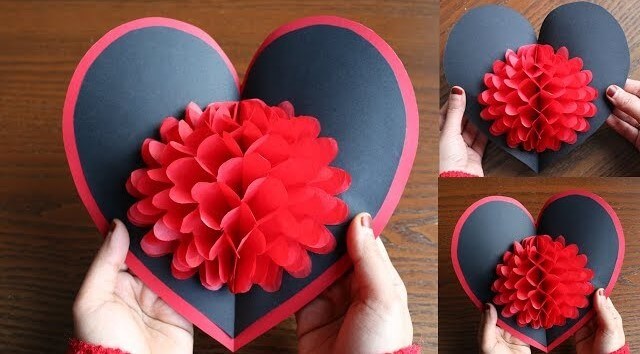 Easy Flower Pop-Up Card Idea Using Cardstock & Tissue Paper